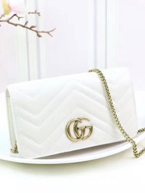 GG margaret original calfskin mini chain bag 488426 white