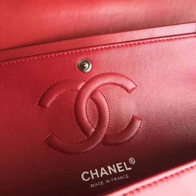 CC original patent calfskin medium flap bag A69901 red