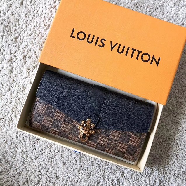 Louis vuitton original damier canvas clapton wallet N64449 black