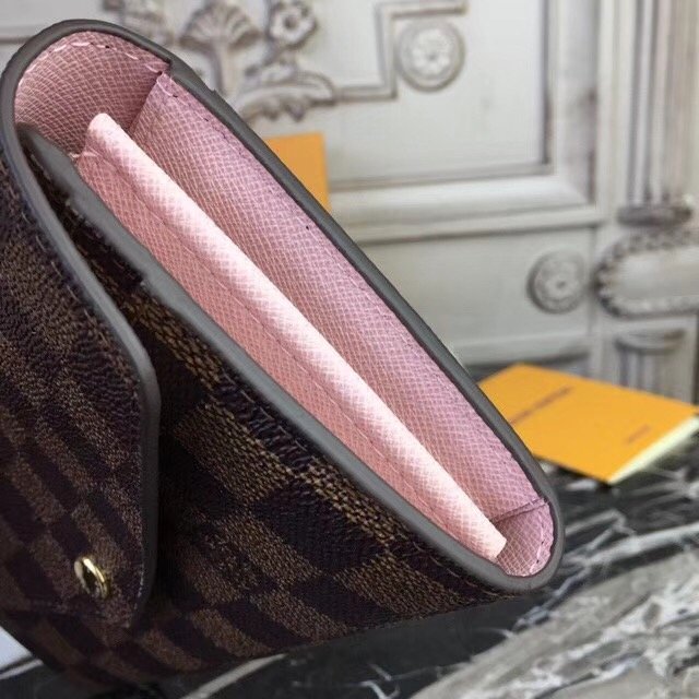 Louis vuitton damier ebene sarah wallet N63209 pink