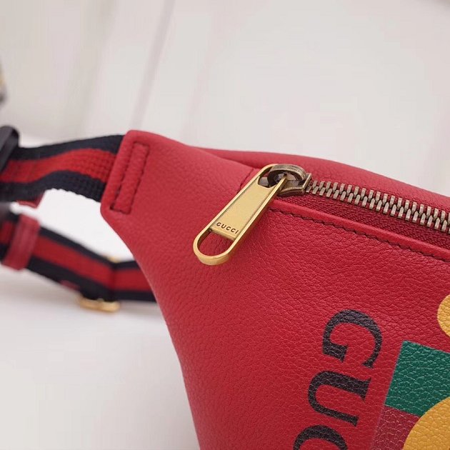 2018 GG original calfskin print small belt bag 527792 red