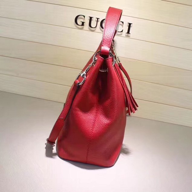 GG Calfskin Leather Top Shoulder Bag 408825 red