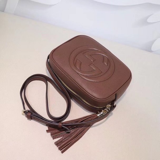 GG original calfskin leather shoulder bag 308364 brown