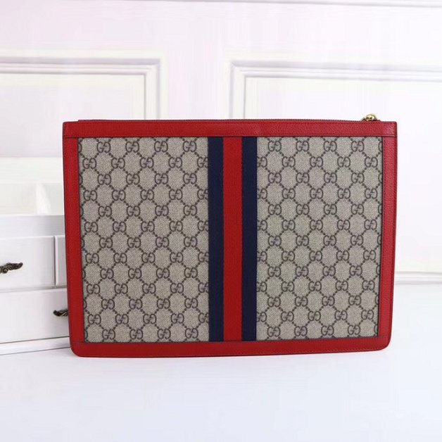 2018 GG original canvas supreme portfolio clutch 523359 red