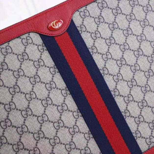 2018 GG original canvas supreme portfolio clutch 523359 red