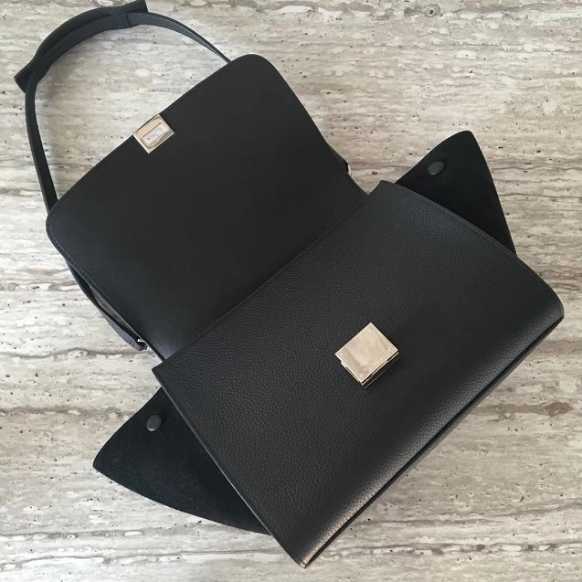 Celine original calfskin&suede medium trapeze bag 18701 black