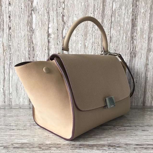 Celine original calfskin&suede medium trapeze bag 18701 apricot