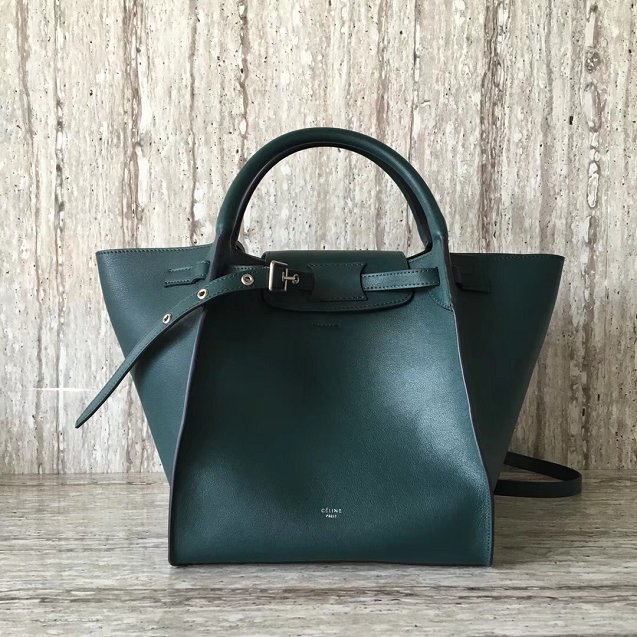 2018 celine original bare calfskin small big bag 55426 blackish green