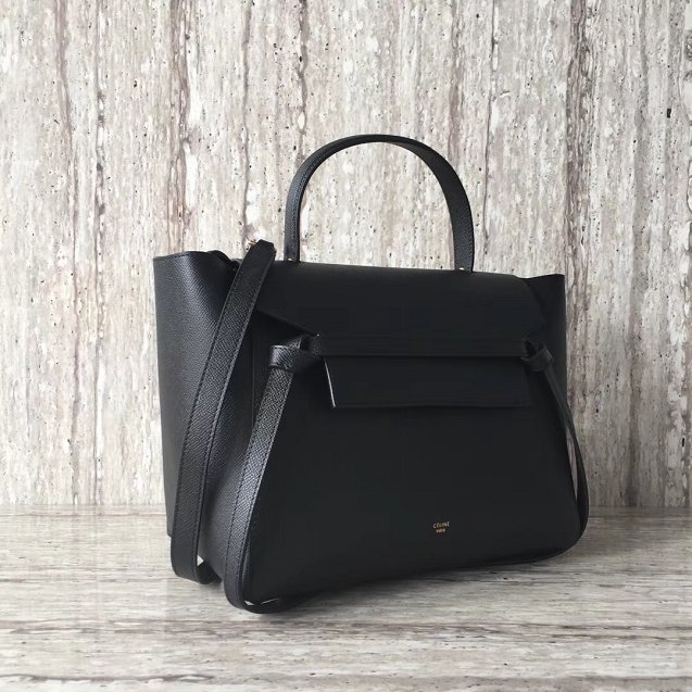 Celine original grained calfskin mini belt bag 189103 black