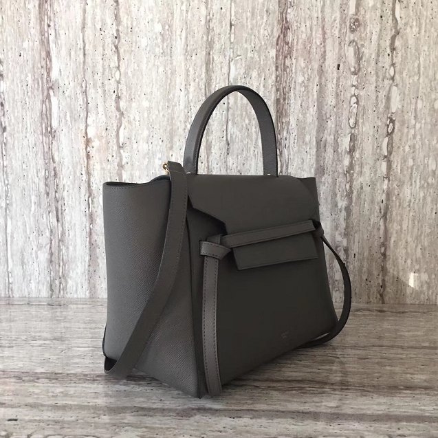 Celine original grained calfskin mini belt bag 189103 grey