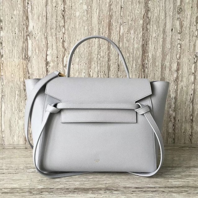 Celine original grained calfskin mini belt bag 189103 light gray