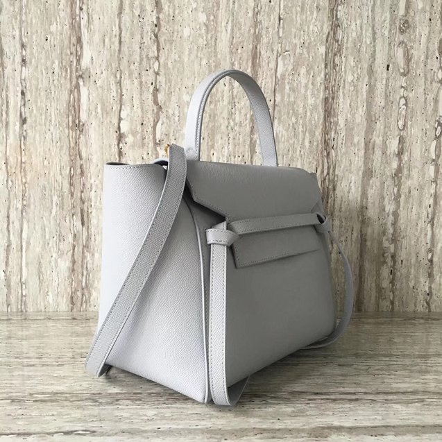 Celine original grained calfskin mini belt bag 189103 light gray