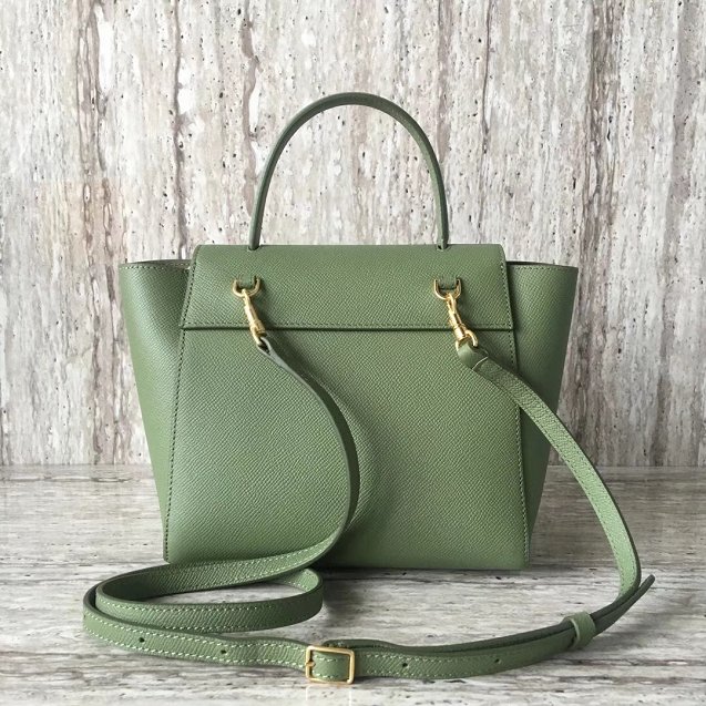 Celine original grained calfskin nano belt bag 189003 green