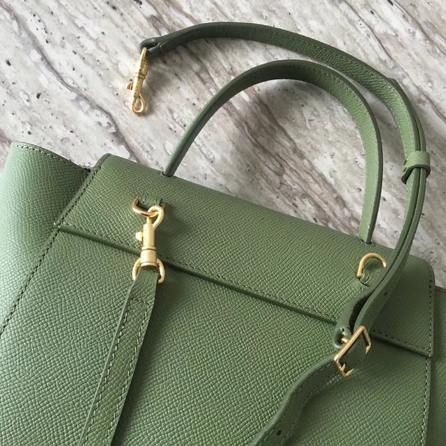 Celine original grained calfskin nano belt bag 189003 green