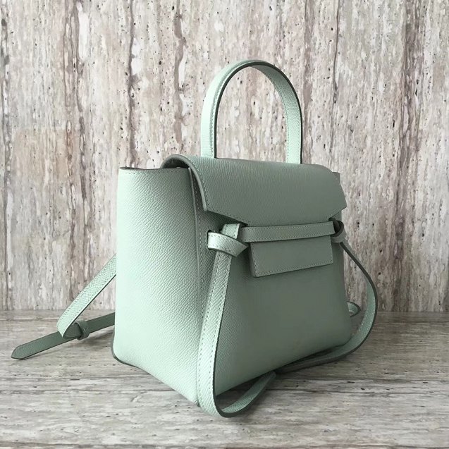 Celine original grained calfskin nano belt bag 189003 light green