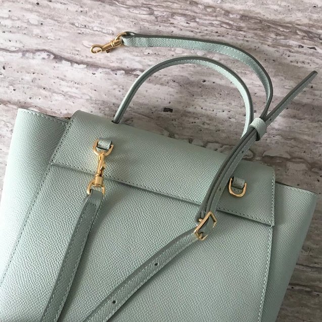 Celine original grained calfskin nano belt bag 189003 light green