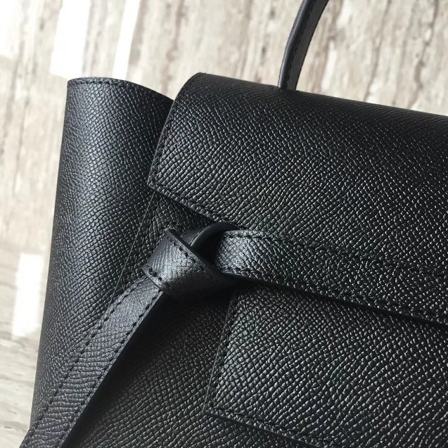 Celine original grained calfskin micro belt bag 189153 black