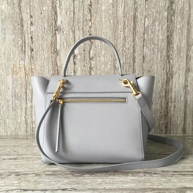 Celine original grained calfskin micro belt bag 189153 light grey