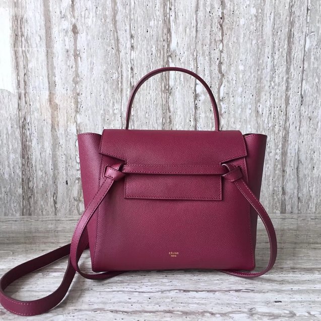 Celine original grained calfskin micro belt bag 189153 purple