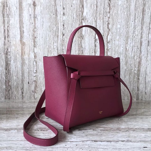 Celine original grained calfskin micro belt bag 189153 purple