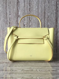 Celine original grained calfskin micro belt bag 189153 light yellow