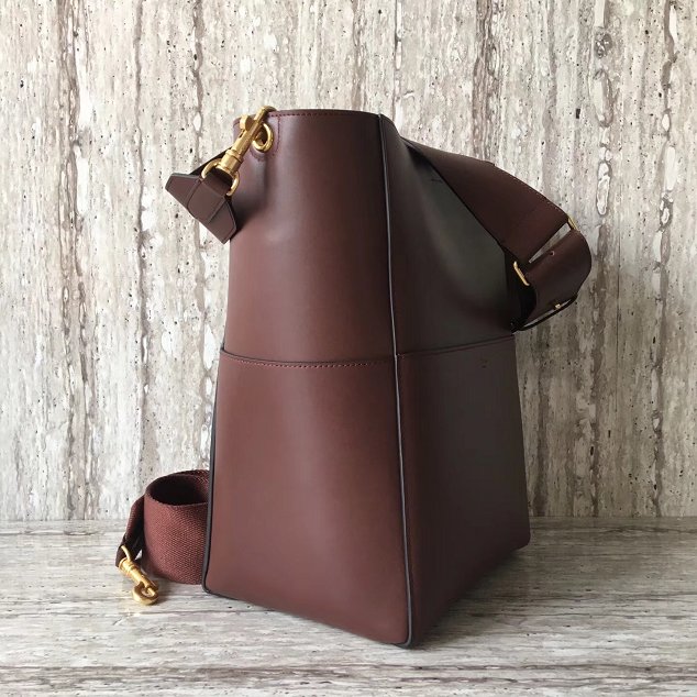 2018 celine original bare calfskin sangle medium bucket bag 77427 brown