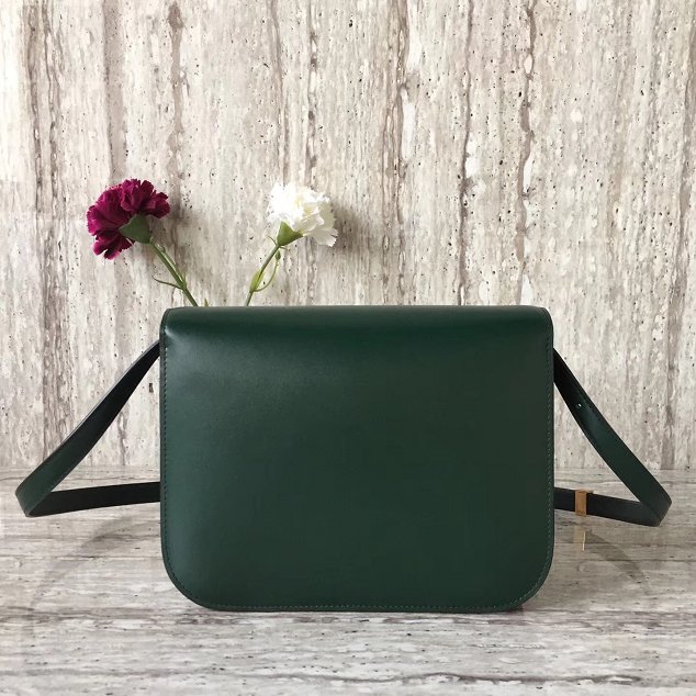 Celine original box calfskin large classic bag 11045 blackish green