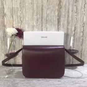 Celine original box calfskin large classic bag 11045 bordeaux