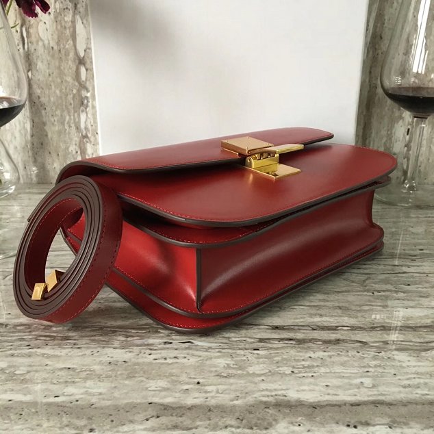 Celine original box calfskin large classic bag 11045 crimson 