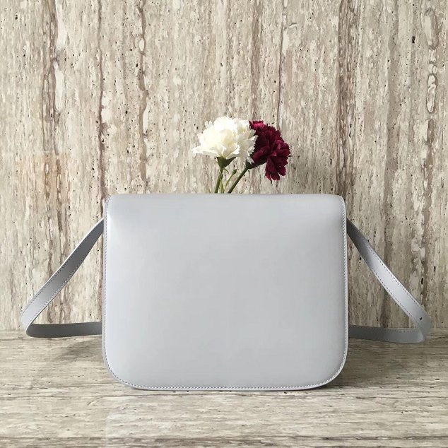 Celine original box calfskin large classic bag 11045 light gray