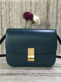 Celine original liege calfskin large classic bag 11045-1 dark blue