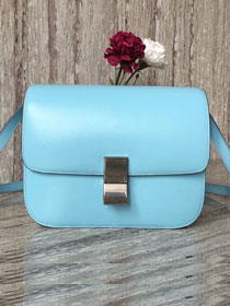 Celine original liege calfskin large classic bag 11045-1 sky blue