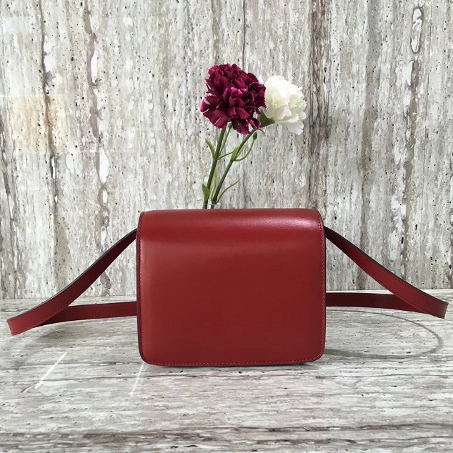 Celine original liege calfskin small classic bag 11041-1 crimson 