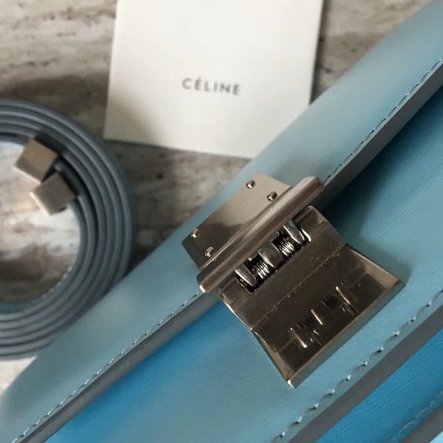 Celine original liege calfskin small classic bag 11041-1 sky blue