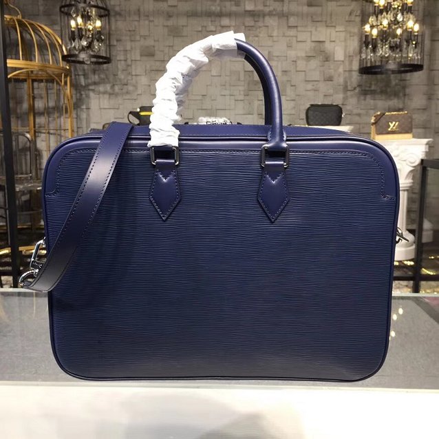 Louis vuitton original epi leather dandy briefcase M54405 navy blue