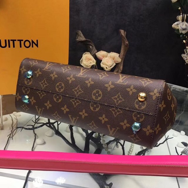 Louis vuitton original monogram canvas cluny mm M43535 rose red