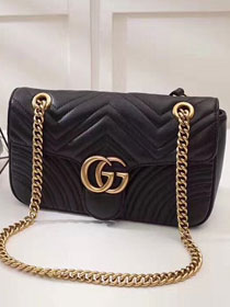 GG original calfskin marmont mini bag 446744 black