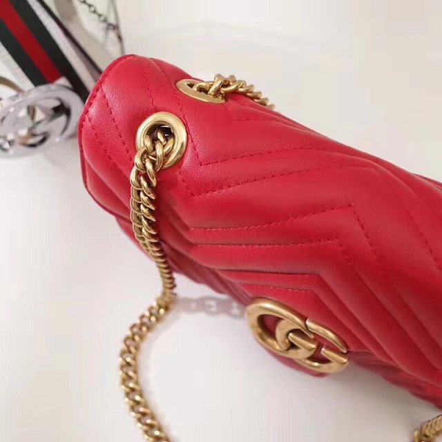 GG original calfskin marmont mini bag 446744 red