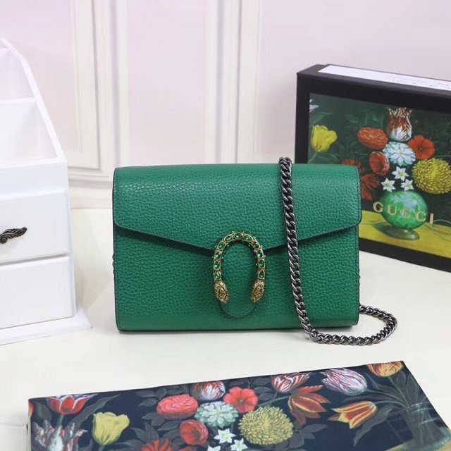 2018 GG original calfskin dionysus mini chain bag 401231 green