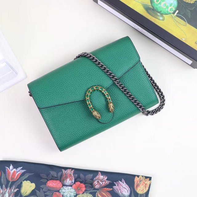 2018 GG original calfskin dionysus mini chain bag 401231 green