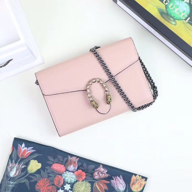 2018 GG original calfskin dionysus mini chain bag 401231 pink