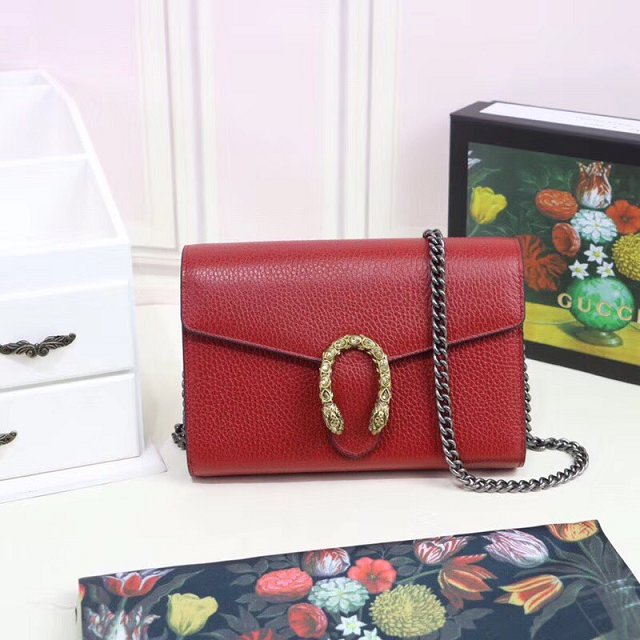 2018 GG original calfskin dionysus mini chain bag 401231 red