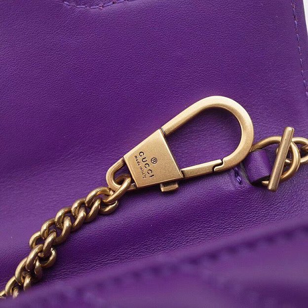 GG original calfskin marmont super mini bag 476433 purple