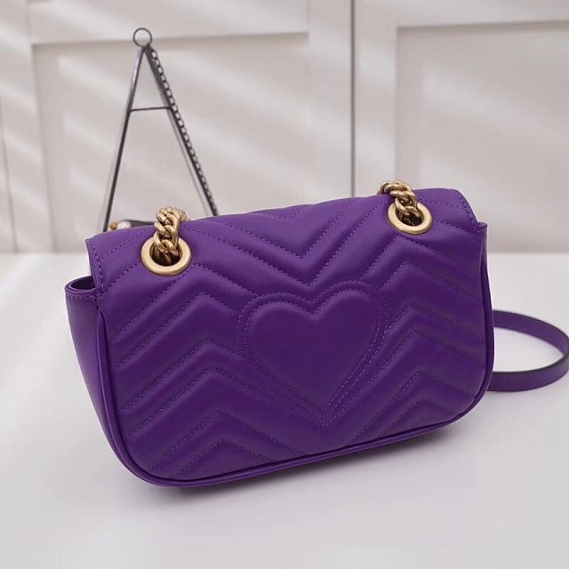 GG original calfskin mini marmont matelasse bag 446744 purple