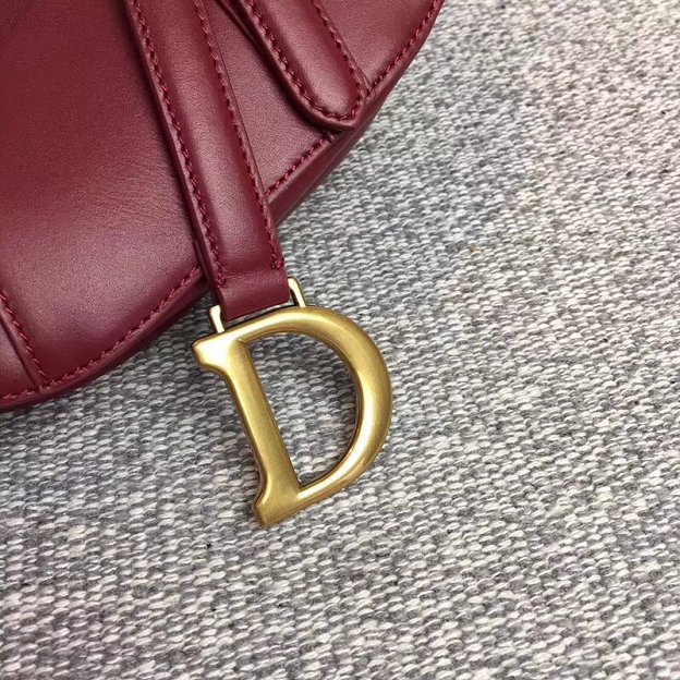 2018 Dior original calfskin mini saddle bag M0447 red