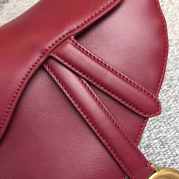 2018 Dior original calfskin mini saddle bag M0447 red