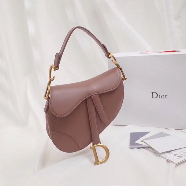 2018 Dior original calfskin saddle bag M0446 nude