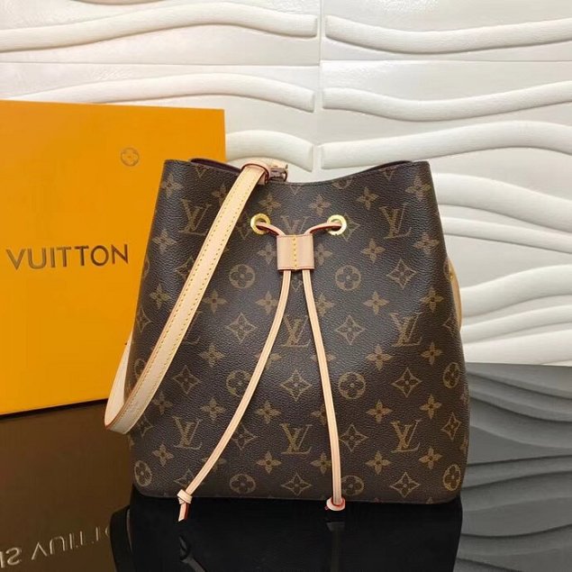 2018 louis vuitton original monogram canvas neonoe bag M44022 apricot