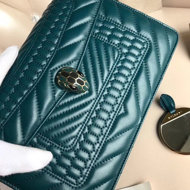 Blvgari original calfskin serpenti forever cover bag 286163 green