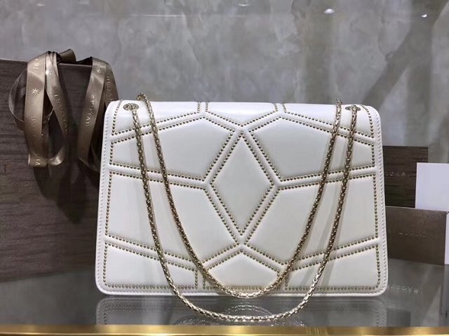 Blvgari original lambskin serpenti forever cover flap bag 286547 white